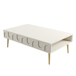 Hanah Home Lyon 33 Mesa de Centro Crema y Oro